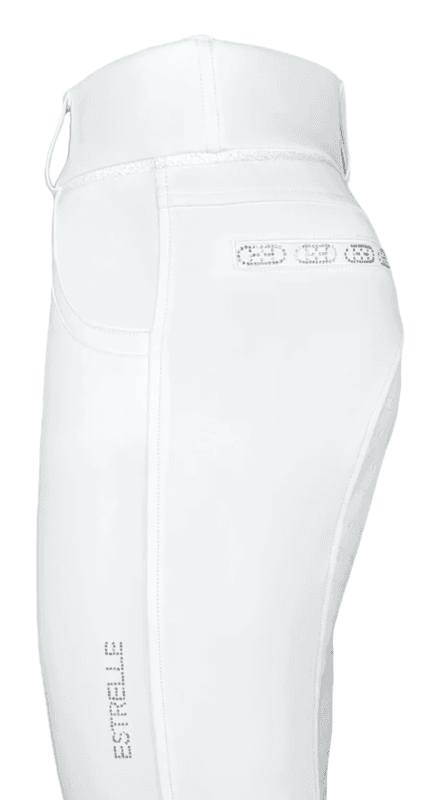 Estrelle Design Crystal Chain Ridebukse F-Grip Hvit