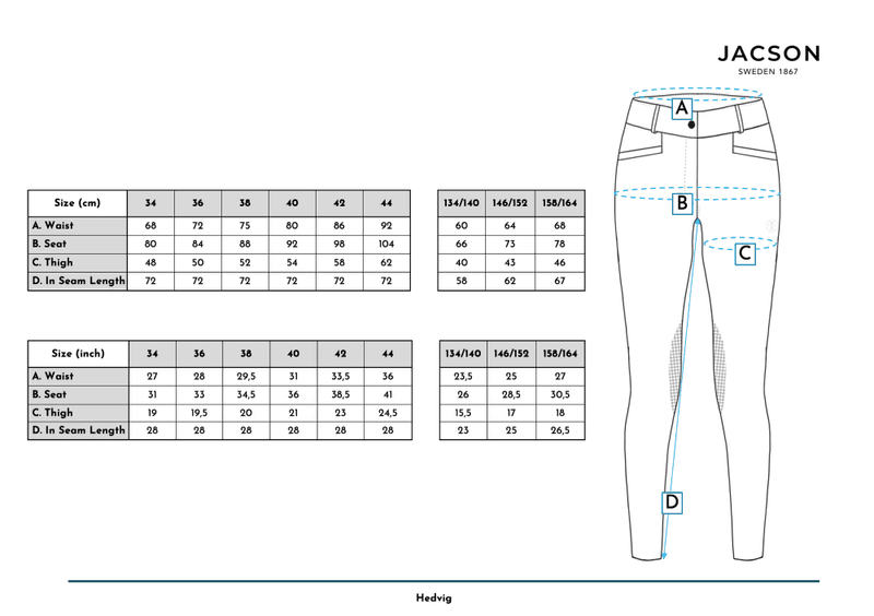 Hedvig k-grip ridebukser for barn